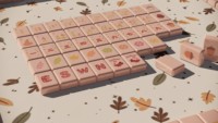 Chef-d'œuvre élégant pour la récolte d'automne : Mahjong américain, Citrouille, Gourde, Blé, Amande, Design brillant