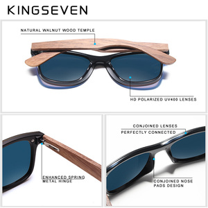 <span class=keywords><strong>Lunettes</strong></span> de soleil KINGSEVEN <span class=keywords><strong>2022</strong></span> <span class=keywords><strong>originales</strong></span> polarisées en bois de noyer pour hommes et femmes, verres miroir, <span class=keywords><strong>lunettes</strong></span> de soleil 5504 - Product Image 5