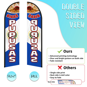 2.5*11.5 FT PUPUSAS High Quality Custom Feather <b>Flags</b> Beach <b>Flag</b> for Beach Party and Advertising Promotions - Product Image 2