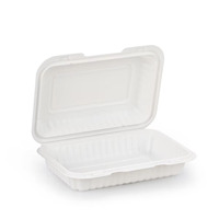 Boîtes à repas jetables en plastique de haute qualité de 38 oz, empilables, type clamshell, pour la préparation des repas et les plats à emporter