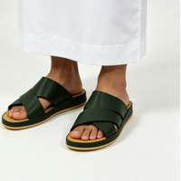 Sandales arabes pour hommes en cuir de veau véritable, faites à la main - Respirantes, légères, confortables, antidérapantes, résistantes à l'usure pour l'été