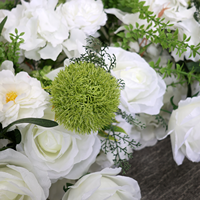 Guirlande de fleurs artificielles en soie, longues roses blanches, centre de table vert pour mariage, banquet, décoration intérieure, événement, personnalisable