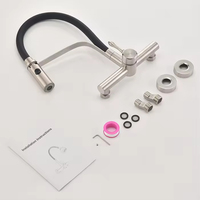 Nouvelle conception de robinet de lavabo télescopique rotatif en acier inoxydable. Tuyau en silicone de qualité alimentaire pour robinet à pression. Lancement de produit.