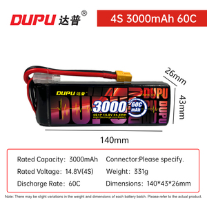 Bateria Lipo RC de Alta Capacidade e Peso Leve 3000mah 5.2ah 11.1v 14.8v 22.2v 35C 60C para Helicóptero RC - Product Image 4