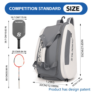 Zaino per Pickleball di Grande Capacità con Scomparto per Scarpe, <span class=keywords><strong>Borsa</strong></span> per Racchette da <span class=keywords><strong>Tennis</strong></span>, Attrezzatura Professionale per Pickleball - Product Image 3