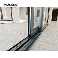Portes coulissantes de patio modernes en aluminium à rupture de pont thermique, portes de balcon sur mesure à double vitrage trempé, économie d'énergie
