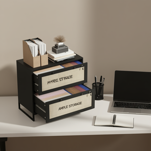 Archivador de 2 Cajones de MDF, Muebles de Oficina Minimalistas, Almacenamiento de Archivos, Uso Comercial - Product Image 2