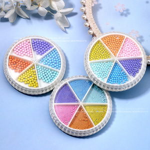 6 Grilles Nail Art Métal Coloré Caviar Perles <span class=keywords><strong>Mini</strong></span> Boule d'Acier Perles Multi-Tailles <span class=keywords><strong>Macaron</strong></span> Couleur Nail Art Caviar - Product Image 3