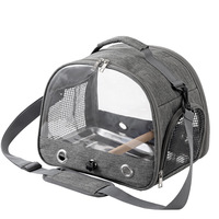 Cage de transport de luxe réglable pour oiseaux, en maille respirante, avec fermeture éclair et plateau en acier inoxydable, portable pour petits oiseaux, perroquets, perruches, homologuée pour le transport aérien