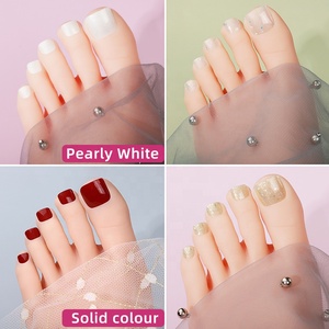Factory 3D Toe Nail Wraps Stickers Pure Color <strong>Detachable</strong> Gel Nail <strong>Patches</strong> Plastic False Toenail <strong>Patches</strong> Package - Product Image 6