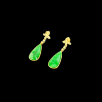 Boucles d'oreilles en jadéite birmane naturelle de qualité A, forme goutte d'eau, haute qualité, pour femme, cadeau en jadéite birmane (avec NGTC)