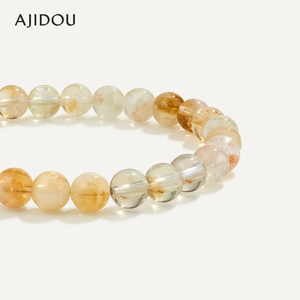 สร้อยข้อมือผู้หญิง AJIDOU ประดับคริสตัลสีเหลือง อาเกต และเพชรเทียม ดีไซน์รูปน้ำเต้าแบบจีน ประดับลูกปัดเสริมสิริมงคล - Product Image 3