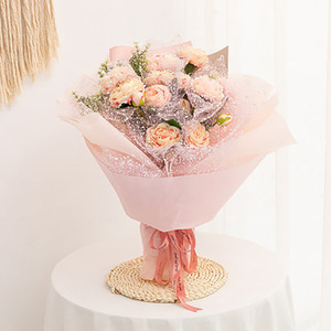 Fournitures pour fleuristes : <span class=keywords><strong>Voile</strong></span> en tulle arc-en-ciel à pois de neige pour emballage de bouquets de roses faites à la main en gros - Product Image 2