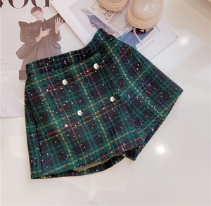 Ensemble de vêtements pour filles, 2 pièces, style princesse, printemps automne, veste en plaid pour enfants, manteau + short, tenue vintage - Product Image 3