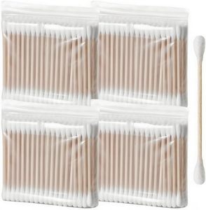 Precio de Fábrica 500 Unidades de Hisopos de Algodón Absorbente con Palitos de Bambú de 7.5cm para Maquillaje y Limpieza de Oídos de Uso Diario - Product Image 1