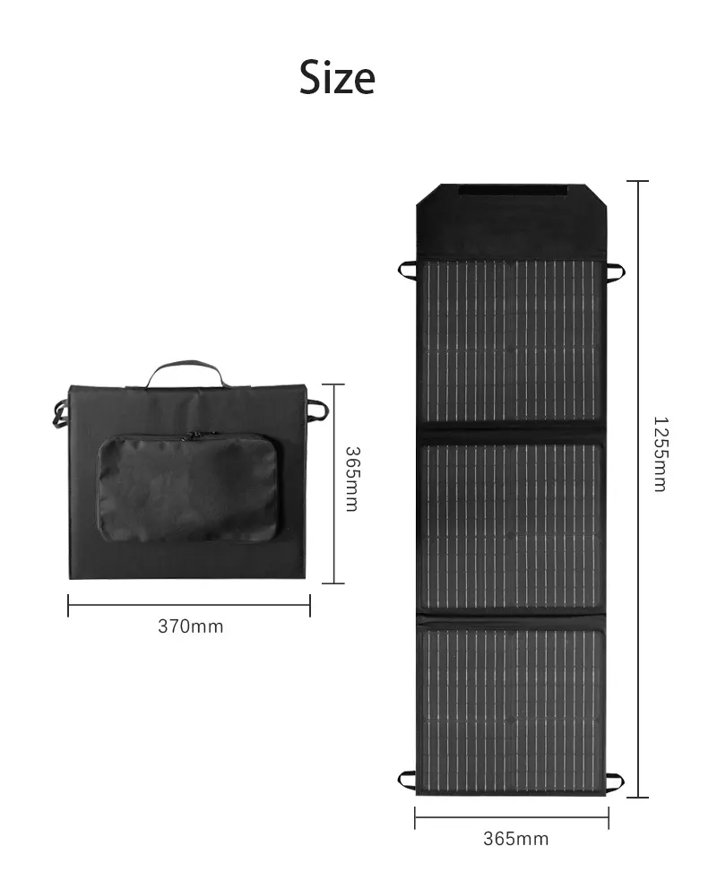 ELAN pannelli solari pieghevoli ad alta efficienza 60w 80w 100w 120w 18v pannelli solari flessibili neri pannello portatile