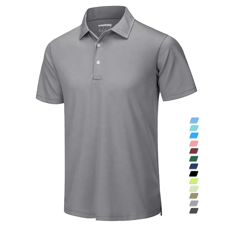 Thêu In Ấn Đồng Bằng Cotton Polyester Spandex Nhanh Chóng Làm Khô Thoáng Khí Thể Thao Golf Công Ty Làm Việc Polo Áo Sơ Mi Cho Nam Giới Đồng Phục