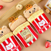 Lindo y Creativo Porta Tarjetas de Peluche, Serie para Estudiantes, Bolsa para Guardar Tarjetas de Identificación, Estuche Protector para Tarjetas Pequeñas con Diseño de Ídolos, Modelo Colgante