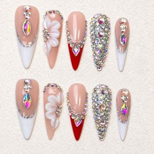 10 <span class=keywords><strong>faux</strong></span> ongles artificiels avec motif diamant, nouveaux ongles en acrylique à presser, <span class=keywords><strong>super</strong></span> longs, finition soignée, fournisseur - Product Image 6