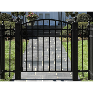 Portail de jardin moderne en fer forgé <span class=keywords><strong>noir</strong></span> et blanc, directement de l'usine, avec <span class=keywords><strong>peinture</strong></span> galvanisée HDP pour une protection contre les intempéries - Product Image 4