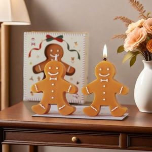 Holiday Home Decoration Gift Christmas Scented <b>Candle</b> Natural Soy Wax Cute Gingerbread <b>Man</b> <b>Candle</b> Factory Custom - Product Image 2