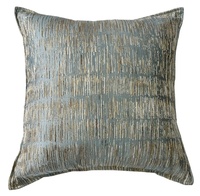 Housse de coussin décorative personnalisée en gros, motif rayé abstrait coloré, jacquard métallique avec bordure 1/4