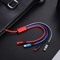 Câble USB de transfert de données en nylon tressé en alliage d'aluminium 4 en 1 à charge rapide PD, prix premium et abordable, 1 m pour smartphones