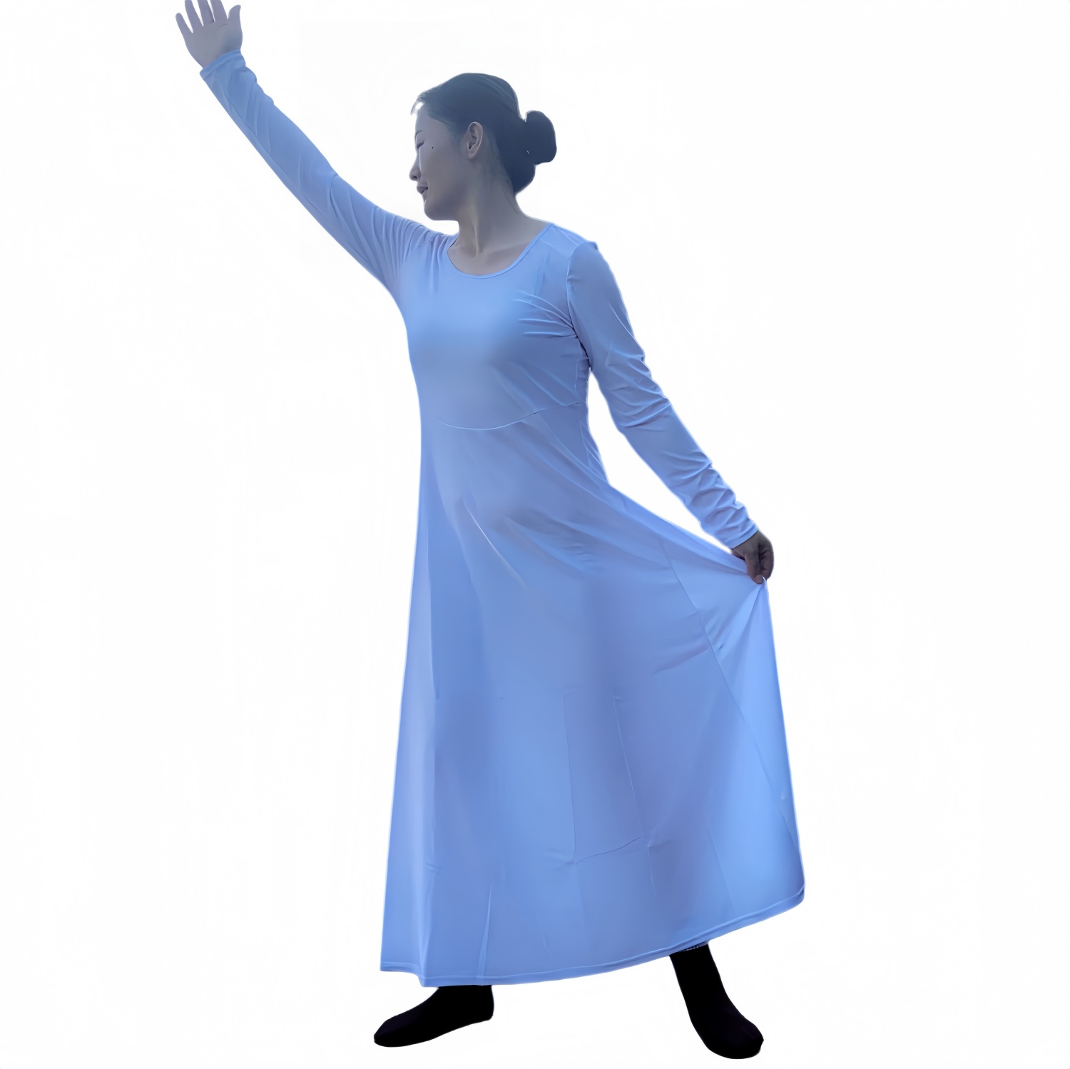 blue praise dance dress Danzcue Praise Dance Paneled Tunic (white dress not included) Deep Purple / L-XL-Adult main image 1