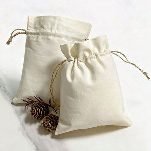 Bolsa de Joyería de Algodón con Logotipo Personalizado, Bolsa de Maquillaje de Lona de Algodón con Cordón, Bolsa Reutilizable para Regalos, Velas y Joyería - Product Image 1