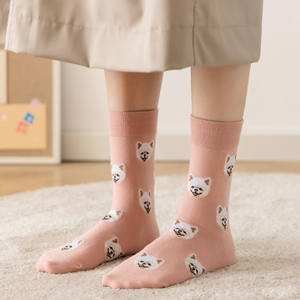 कस्टम लवली कोरियाई प्यारा कार्टून मोजे कुत्ता पशु किशोर लड़कियों मोजे महिलाओं क्रू सूती मोजे - Product Image 3