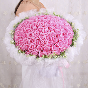 Vente directe d'usine, bouquet de fleurs de savon artificielles rondes faites à la main, 99 roses, 520 Qixi <span class=keywords><strong>Festival</strong></span>, cadeau de la Saint-Valentin, vente en gros - Product Image 6