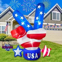 Ballon gonflable en forme de V pour la fête de l'Indépendance, avec lumières LED, décoration lumineuse pour la pièce et ornement de jardin extérieur, vente en gros d'usine