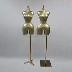 Mannequin femme Guangzhou en fibre de verre, taille M L, finition or mat, avec hanches et poitrine généreuses, demi-corps, pour vitrine - Product Image 2
