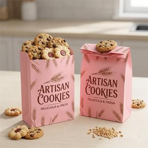 Low Price <b>Biodegradable</b> Eco Friendly Pink Customized Cookies Burger Wax Grease <b>Paper</b> Crepe Chocolate Lunch Grease Oil <b>Paper</b> Bag - Product Image 3