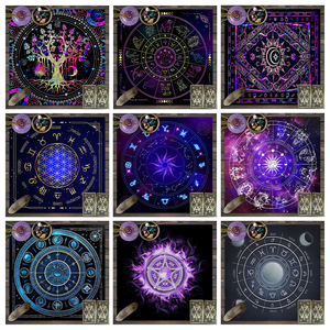 Tarot thẻ Khăn trải bàn huyền bí bầu trời đầy sao cây của cuộc sống Tarot trò chơi đẩy thẻ bảng Mat waite Tarot bàn thờ vải - Product Image 3
