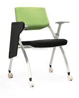 Chaise d'entraînement moderne en plastique pliable GS-1795D avec coussin en mousse moulée, accoudoirs réglables, base métallique et cadre en acier, garantie 5 ans