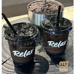 Taza en forma de U de plástico para mascotas de color beige, taza de bebida dura y gruesa con tapa para café, té u otras bebidas - Product Image 2