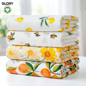 Couverture d'emmaillotage <span class=keywords><strong>en</strong></span> mousseline de coton de <span class=keywords><strong>bambou</strong></span> biologique GOTS OEKO-TEX, double couche, gaze, vente <span class=keywords><strong>en</strong></span> gros, marque privée, faible MOQ - Product Image 1