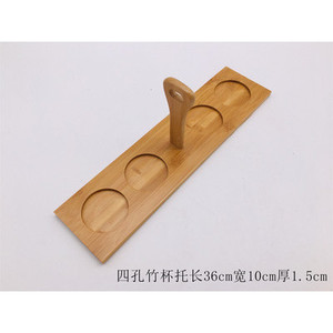 Plateau rectangulaire en bambou avec deux ou trois trous pour servir des plats chauds et du pain - Product Image 4