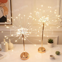 Lumière d'ornement de table LED en forme de feu d'artifice, étanche IP65 pour usage intérieur/extérieur, avec couleurs personnalisables et ambiance saisonnière
