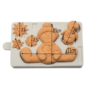 Thực Phẩm Lớp Người Tuyết Đáng Yêu Hình Dạng Silicone Fondant Bánh Trang Trí Khuôn Tuyết Flakes DIY Công Cụ Làm Bánh - Product Image 2