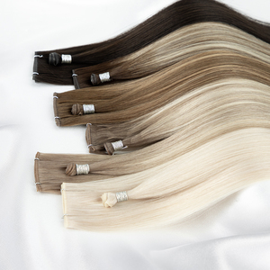 Extensions de cheveux vierges russes 100% naturels, invisibles, sans couture, à <span class=keywords><strong>trame</strong></span> fine <span class=keywords><strong>et</strong></span> plate, double épaisseur, luxe, Genius Weft, vente en gros - Product Image 1