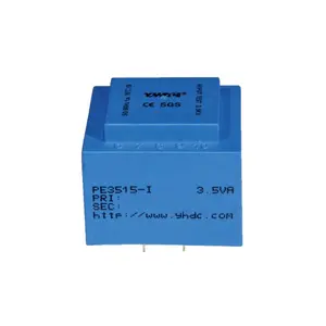 YHDC 3.5VA min type PCB welding isolation EI power transformer PE3515-I with 6V/7.5V/9V/12V/15V/18V/24V secondary voltage