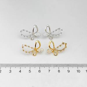 22376DIY Pendientes de Plata S925, Accesorios de Moda con Soporte Circular Vacío de 9-15 mm, Lazo y Tachuelas para Oreja, Accesorio para Perlas DIY - Product Image 4