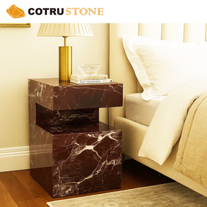 现代罗索莱万托边桌天然石材睡衣手工大理石茶几家居家具装饰 - Product Image 5