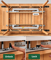 Mécanisme coulissant métallique synchronisé à roulements à billes pour rails de table à manger transformable, extensible pour cuisine et appartement