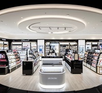 Comptoir d'exposition LED personnalisé pour cosmétiques et soins de la peau M&S Interior Design, présentoir de vente au détail en îlot