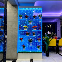 Vente Flash : Panneau mural aquatique en acrylique avec bulles, éclairage LED, étagère de bar, cloison amovible, séparateur de pièce
