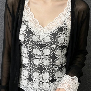 Tela de Encaje Guipur con Cordón Blanco y Negro, Bordado Floral 3D, Encaje Africano Nigeriano para Novia, para <span class=keywords><strong>Vestido</strong></span> de Boda Aso Ebi - Product Image 5