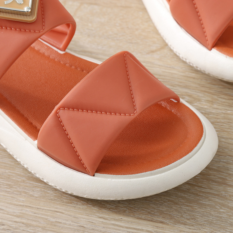 Korean Soft Bottom Double Belt Casual Slippers Non Slip Ladies Sandals and Slippers